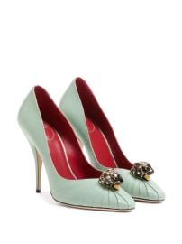 Valentino Garavani Panthea Goatskin Pumps Green at Farfetch